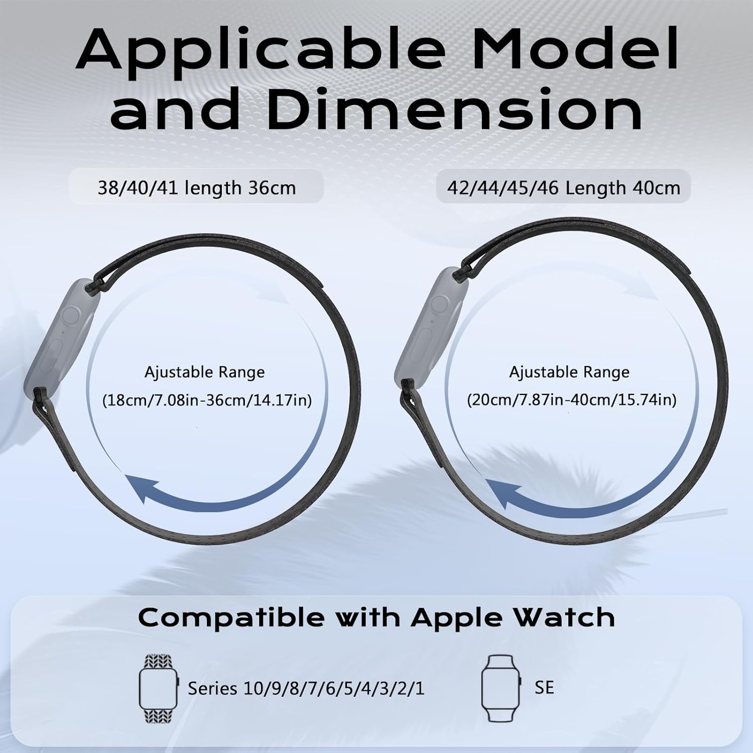 Viiotu Ankle Strap for Apple Watch 38/40/41Mm 42/44/45/46Mm, Soft Elastic Arm Straps for Apple Watch, Stretchy Sport Unisex Armband/Ankleband Runing Exersice image number 2