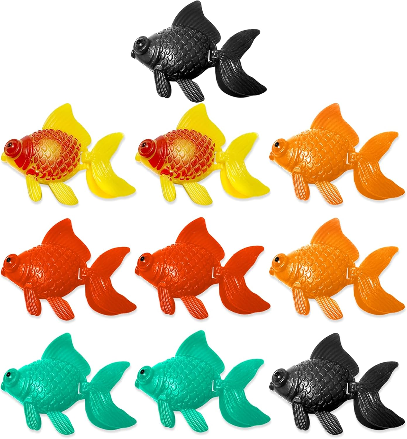 WELANE Fake Floating Fishes, 10 PCS Artificial Goldfish Toys for Fish Tank, Aquarium Decoration (5 Colors) image number 3