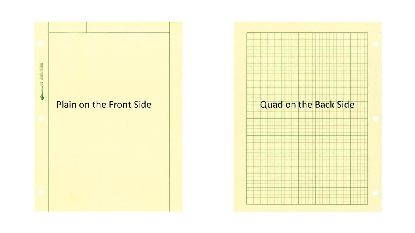 NATIONAL Brand Computation Pad, Plain & 5 X 5 Quad on Back, Green Paper, 8.5 X 11 200 Sheets (42389) image number 1