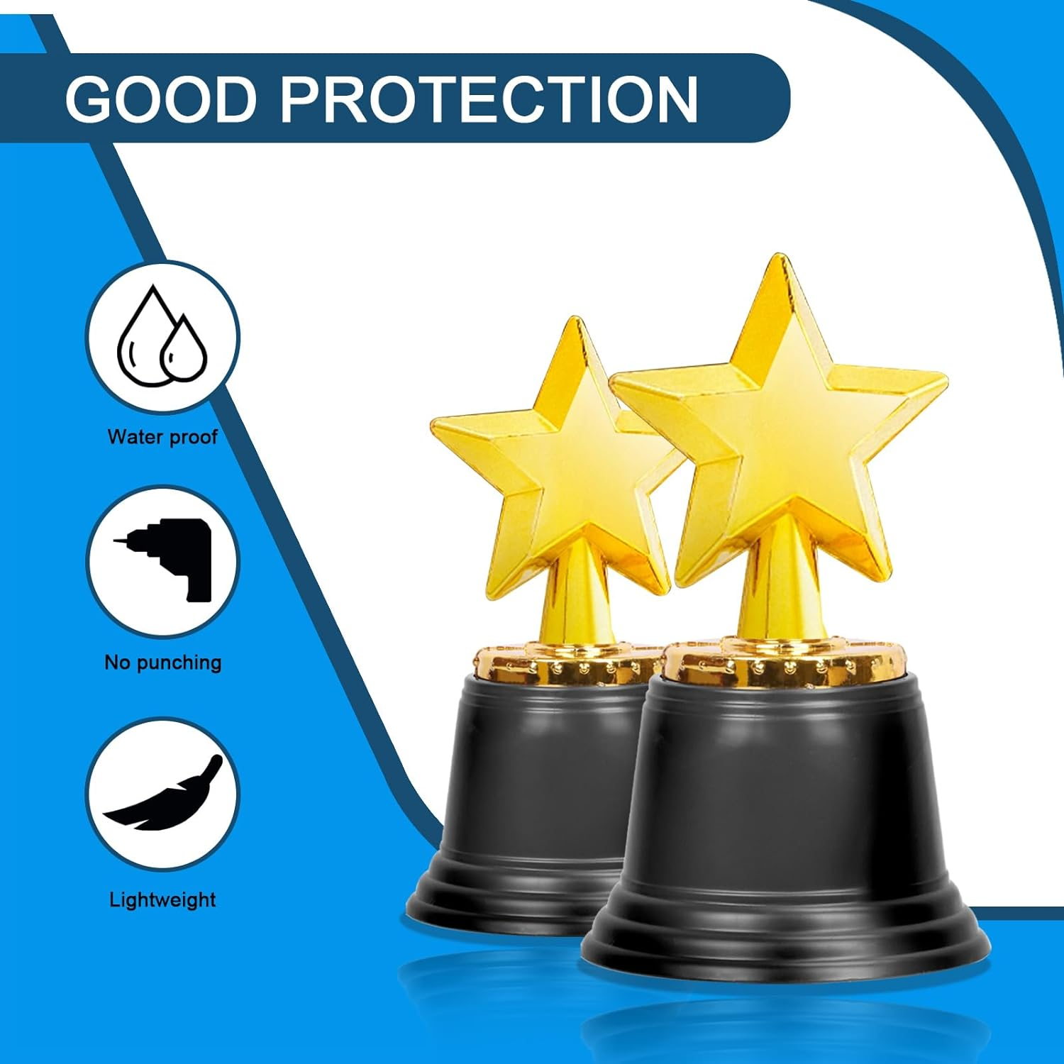 Glarks 10Pcs Mini Star Trophy Awards, 4.5 Inch Gold Award Trophies Plastic Star Trophy Cups for Adults Kids Party Favors, Games/Competitions Winning Prizes and Celebration Rewards image number 3