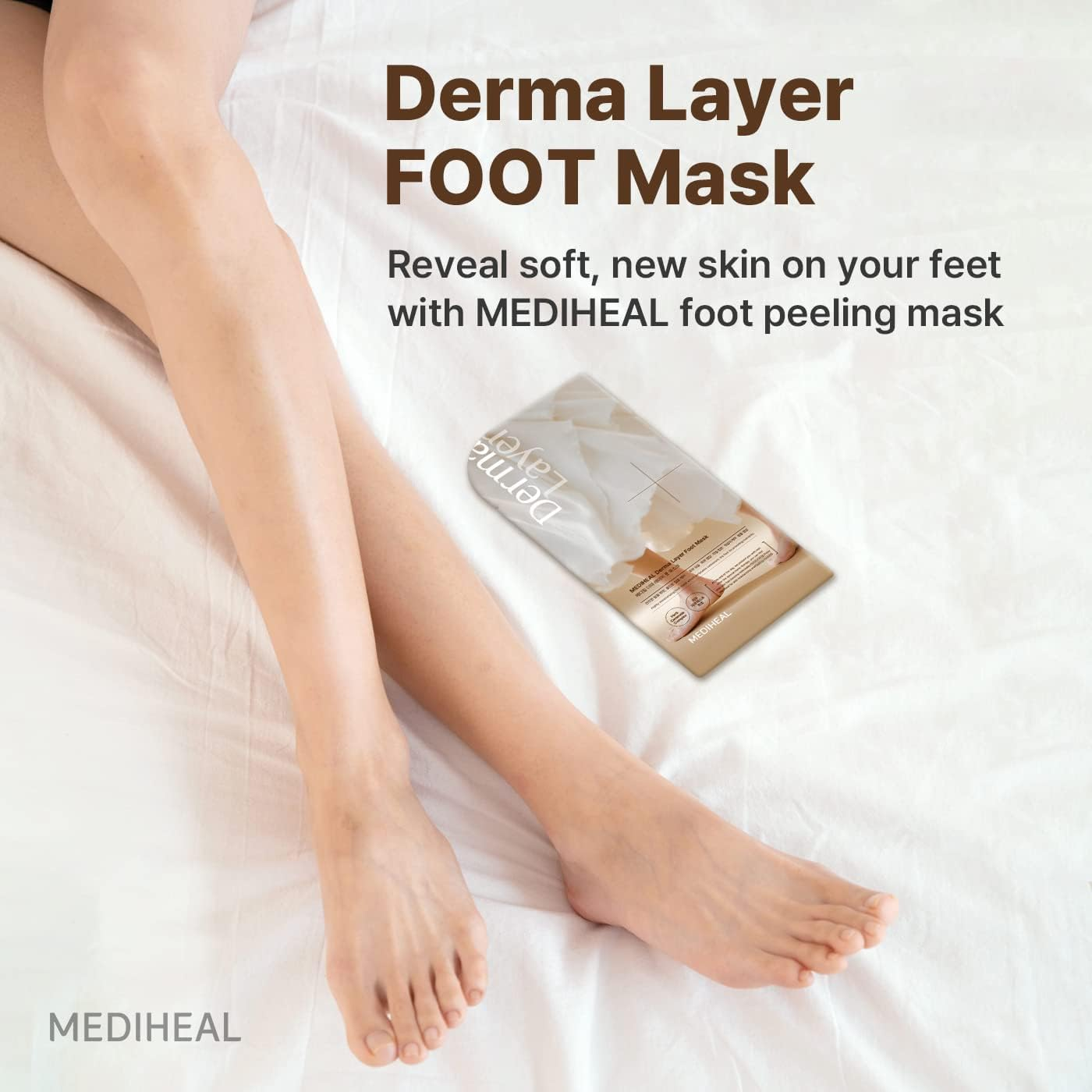 MEDIHEAL Derma Layer Foot Mask (5 Packs) for Dry Feet and Toes, Cracked Heels, Calluses Moisture Care with Herbal Ceramides image number 1