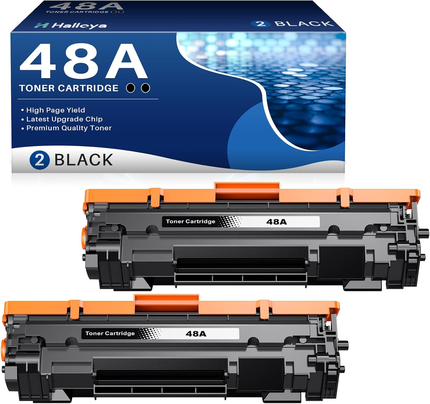 CF248A 48A Toner Cartridge Replacement with Chip Compatible for HP Laserjet PRO M15A M15W M16A M16W M28A M28W M29A M29W Series Printer (2 Black) image number 2