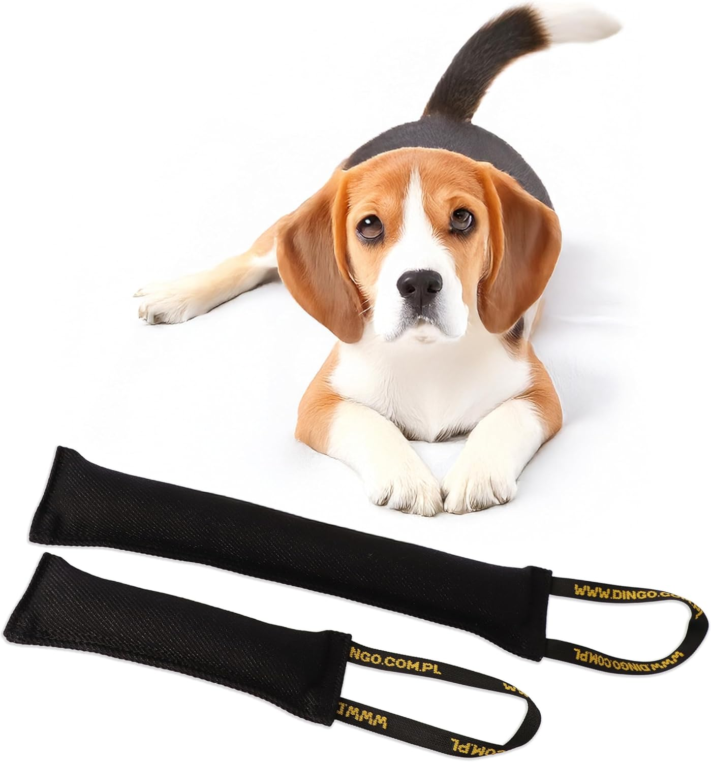 Dingo Waldemar Rutkowski Nylcot Dog Toy &ndash; Durable Bite Tug with Sturdy Handle for Training, Tug of War, Retrieval & Play &ndash; Handmade, 28 Cm, Black (Z30048) image number 2