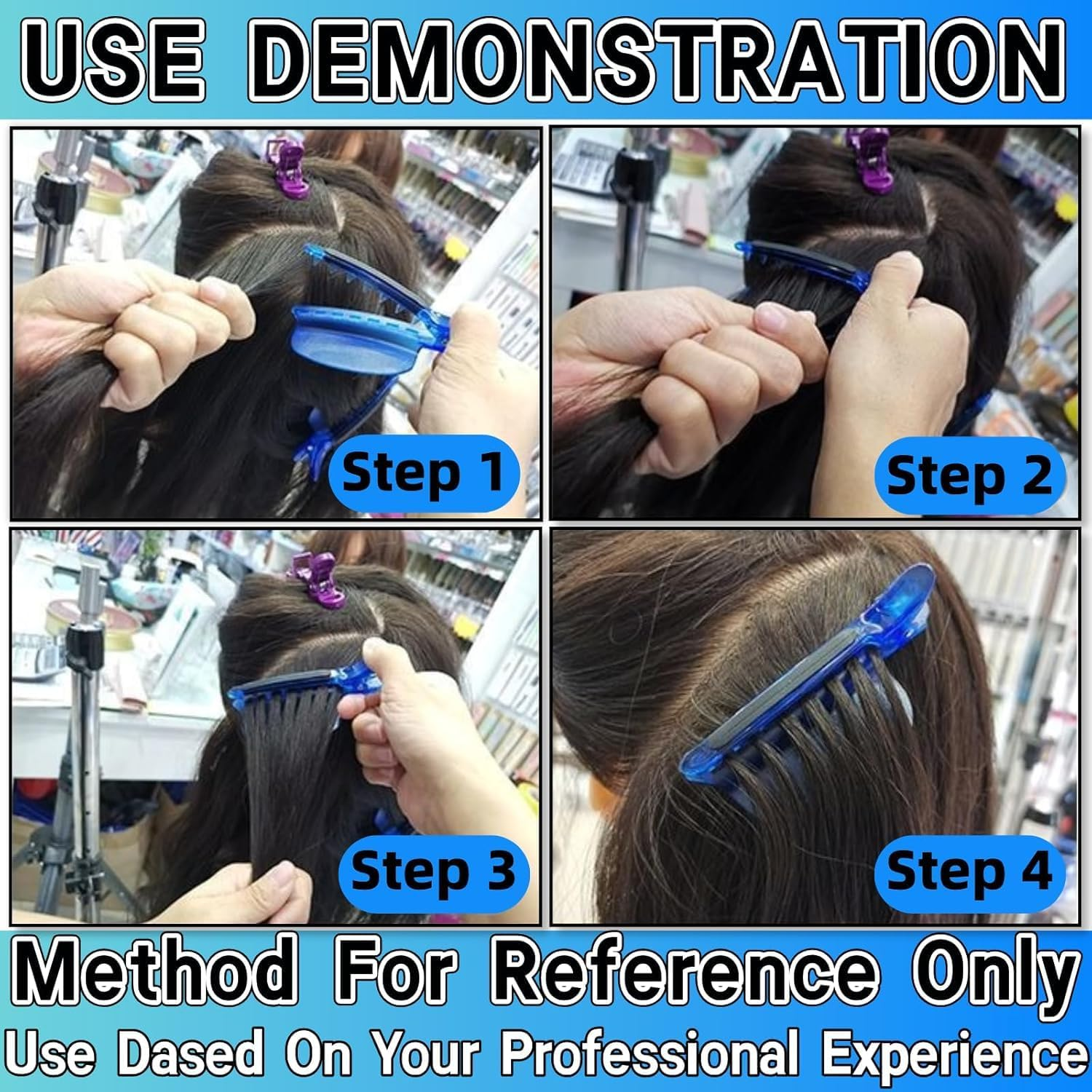 Easy Speed Separator Hair Clip for Hair Extension,2 Pcs Heat Insulation Easy Speed Separator Clip,Hairs Sectioning Clips,Styling Hairs Clips for Wig Extension Hair Highlighting image number 5