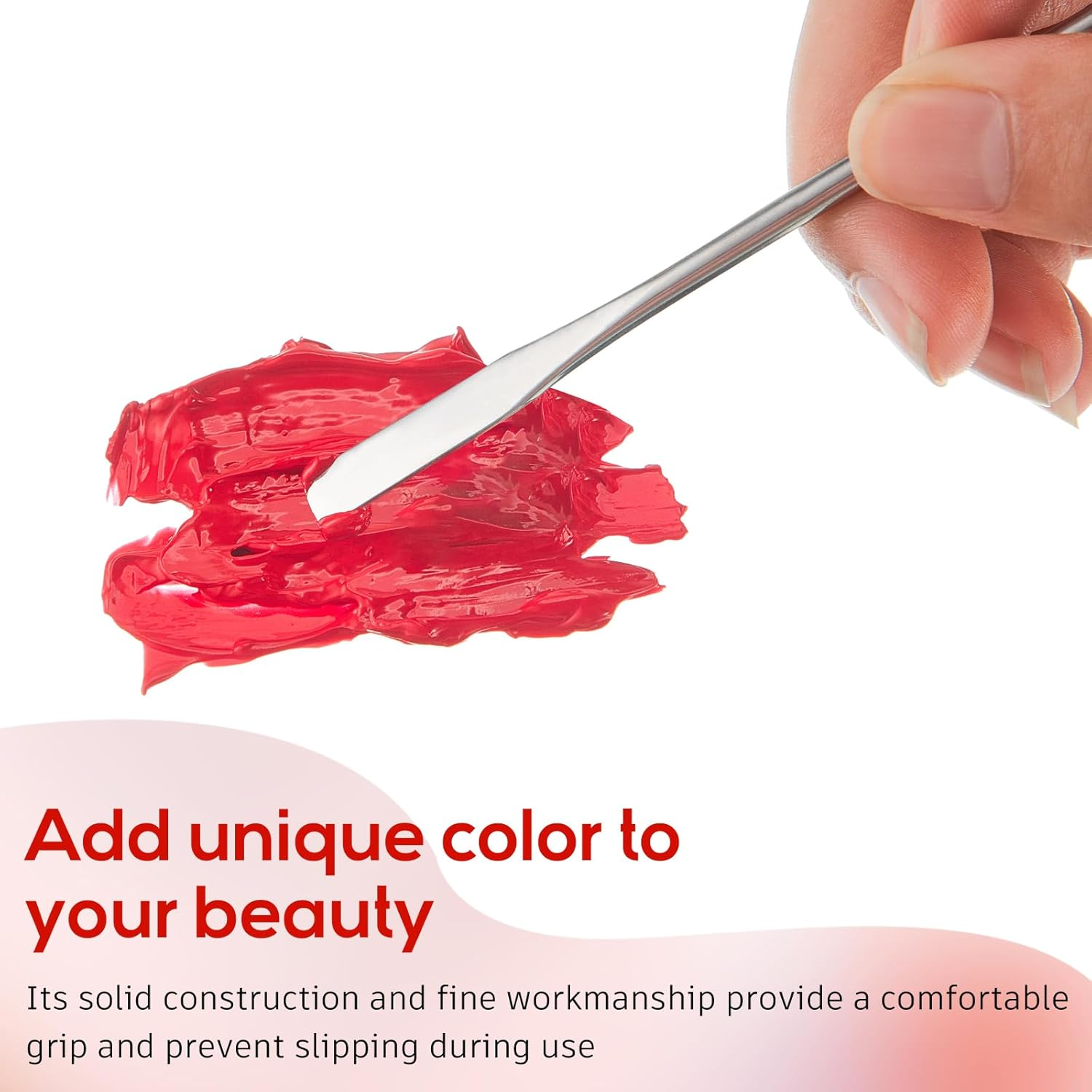 Shappy 10 Pcs Makeup Spatula Set, Lab Spatula Bulk, Mini Double Ended Micro Stainless Steel Cosmetic Spatulas Tools for Beauty & Lab & Food - Square Head for Scraping and round Head for Mixing image number 6