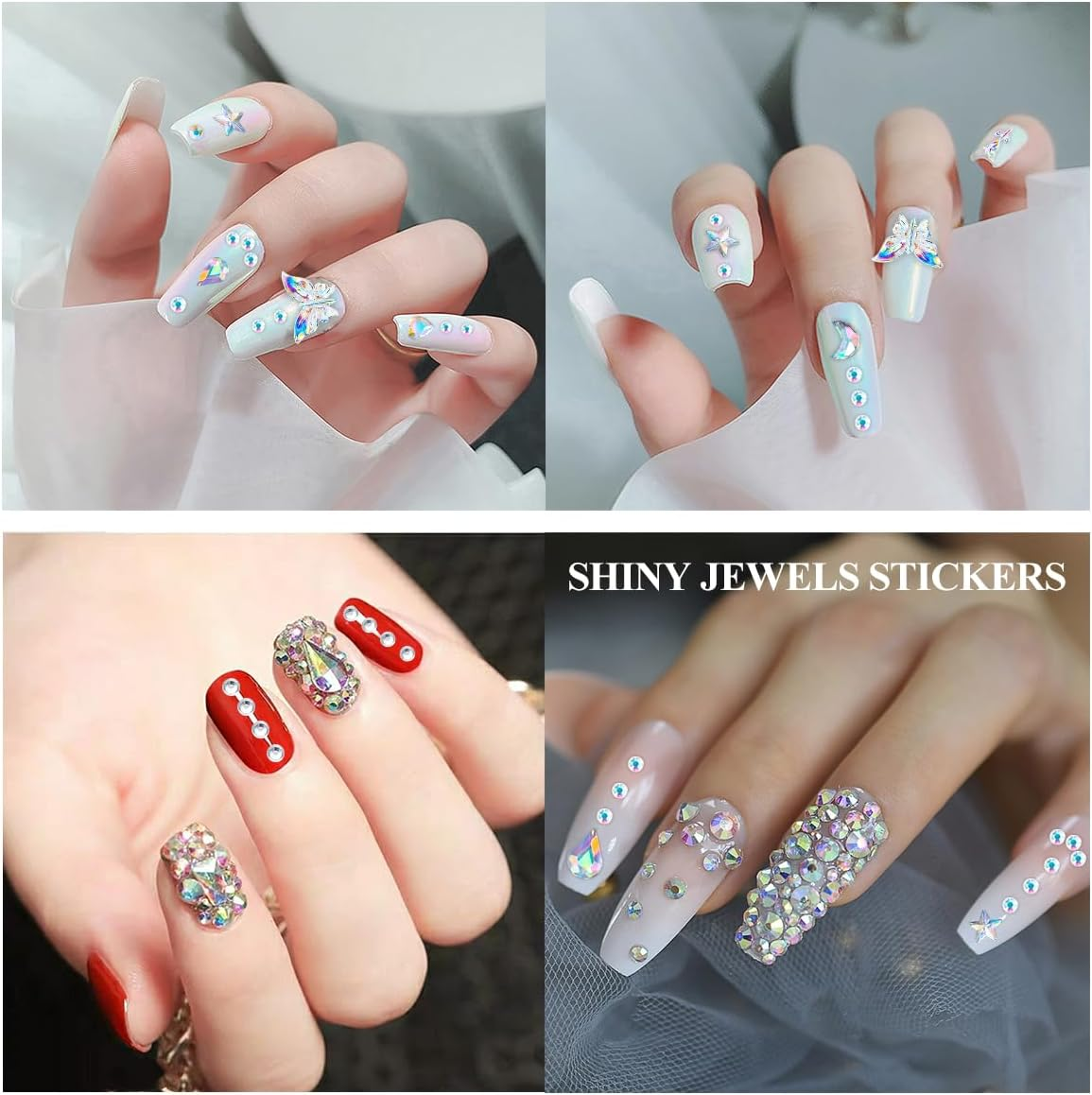 Face Gems Self-Adhesive Rhinestones Stickers for Makeup Eyes, Star Eye Body Stickers Acrylic Crystal Pearls Tattoos for Women Girls image number 2