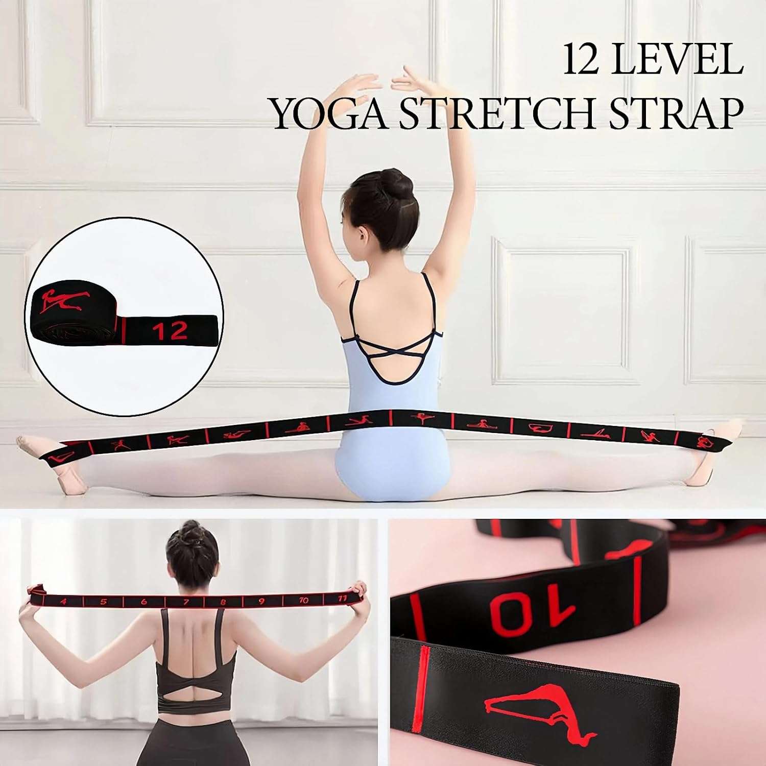 Yoga Blocks 2 Pack, High-Density Yoga Block, EVA Foam Yoga Block, with Stretching Belt, Odor Resistant and Antiskid, Used for Yoga, Pilates and Meditation image number 2