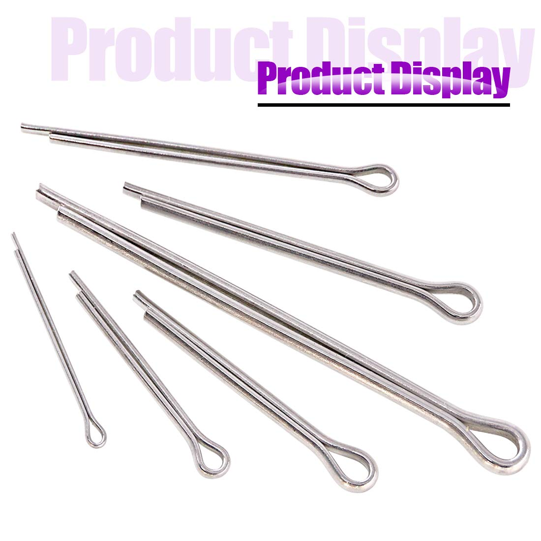 Swpeet 110Pcs 304 Stainless Steel Cotter Pin Clip Key Fastener Fitting Assortment Kit Perfect for Automotive Mechanics Small Engine Repair image number 5