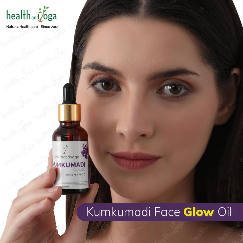 Healthandyoga Kumkumadi Face Glow Oil - 100% Ayurvedic - Boosts Glow & Brightens Skin - Anti-Aging - Reduces Dark Spots, Pigmentation - for All Skin Types - 30 Ml image number 1