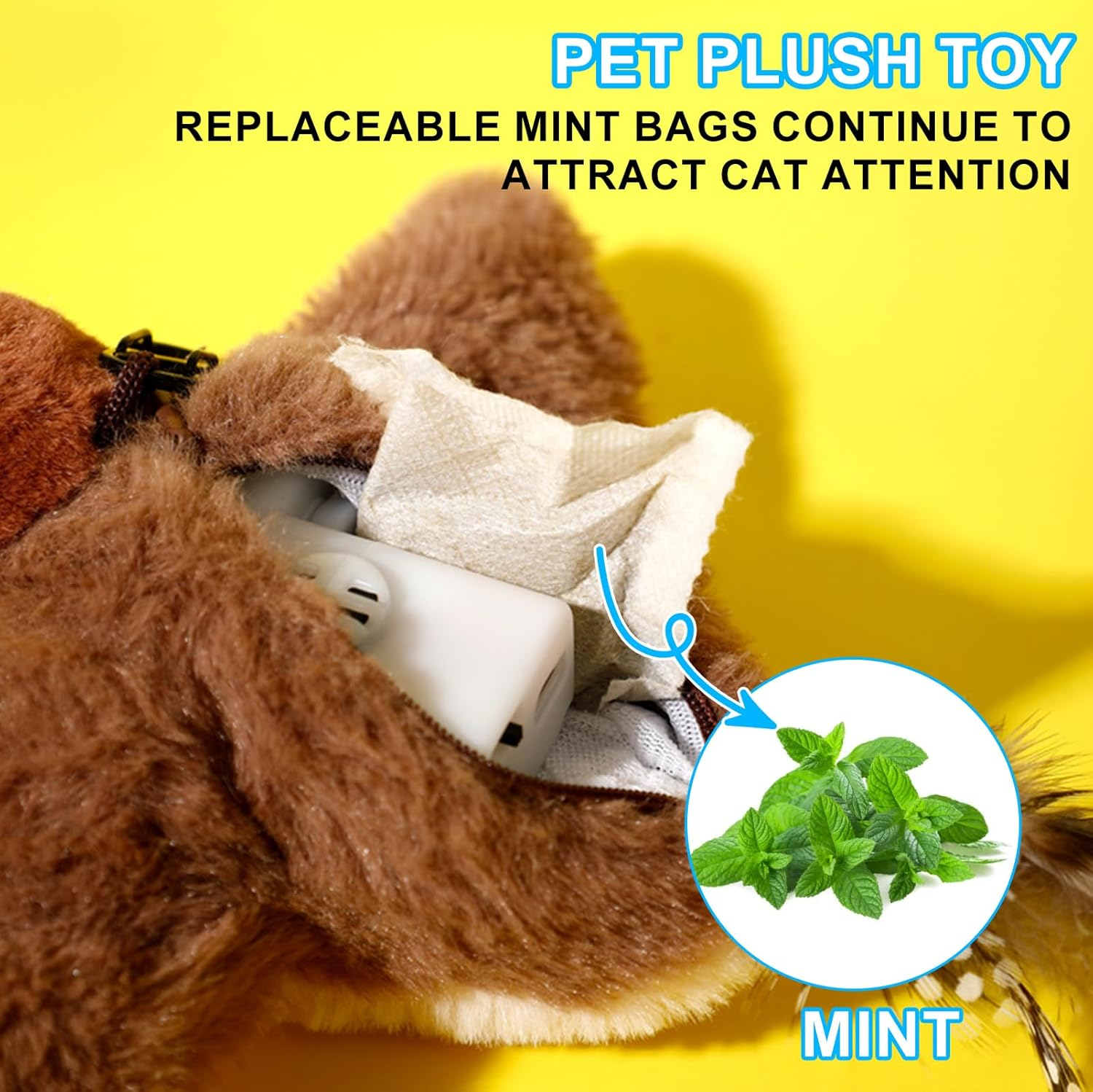 Nizirioo Interactive Cat Toy: Rechargeable Plush Bird Shape, Cat Chew Toy for Home Cats image number 3