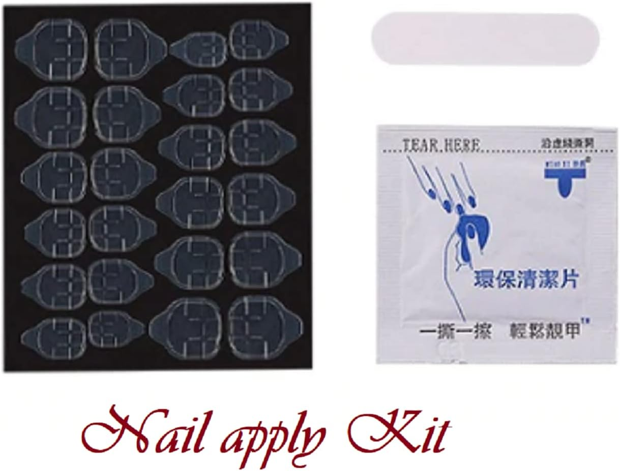 VIKSON INTERNATIONAL Gorgeous 24 Pcs/Set of BLUE Matte Finish Full Cover Fake Nail Long Fake Artificial Nails with 1 Nail Glue STICKER SHEET. image number 5