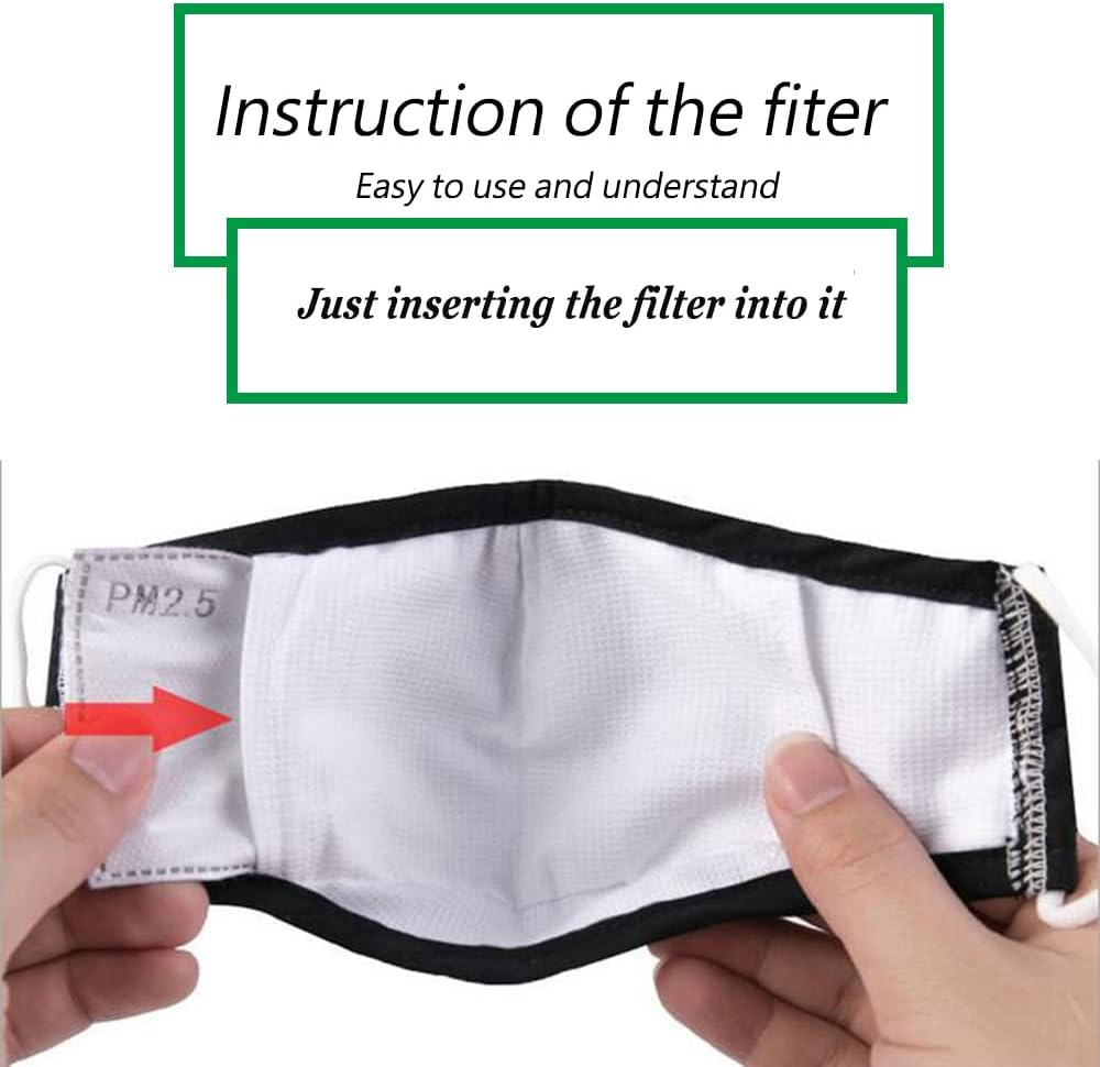 50Pcs 5 Layers PM2.5 Activated Carbon Filter Replaceable anti Haze Filters, Protective Mouth Filter for Outdoor image number 3