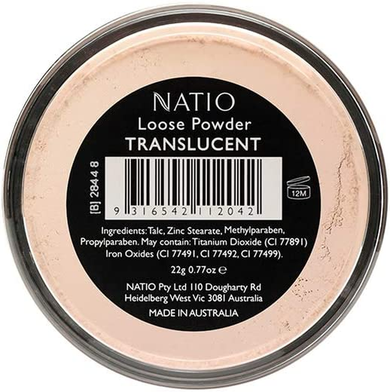 Natio Australia Loose Powder Translucent 25G - Loose Setting Powder, Finishing Makeup Powder - Made in Australia