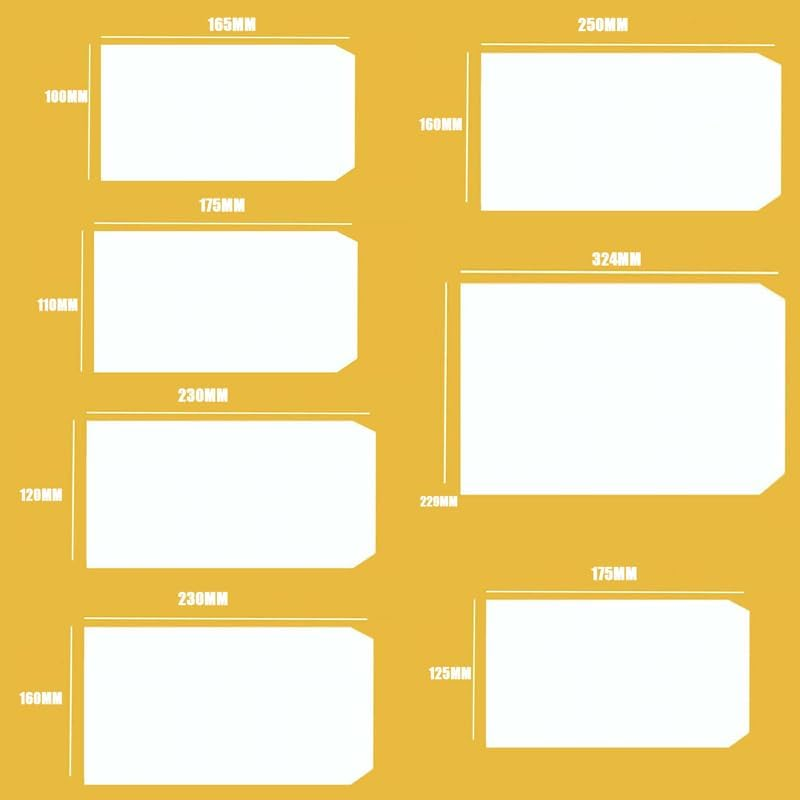 8 Sizes White Envelopes Standard Business Mailer Opaque Pre-Printed Postcode, Perfect for Business and Personal Mailing, Pre-Printed Postcode, Multipurpose Mailer Set of 50 image number 1