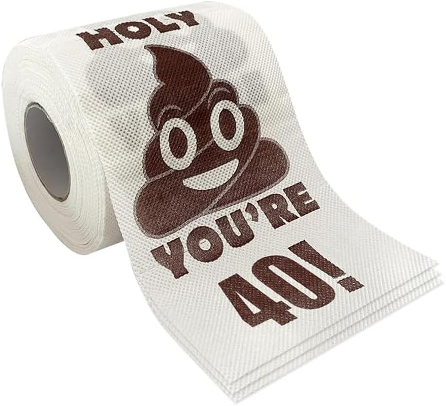 AIMALL Funny Toilet Paper Roll, 40Th & 50Th Birthday Prank Decoration, Humorous Gag for Men and Women, Wood Pulp, 3.74 X 3.94 Inches image number 3