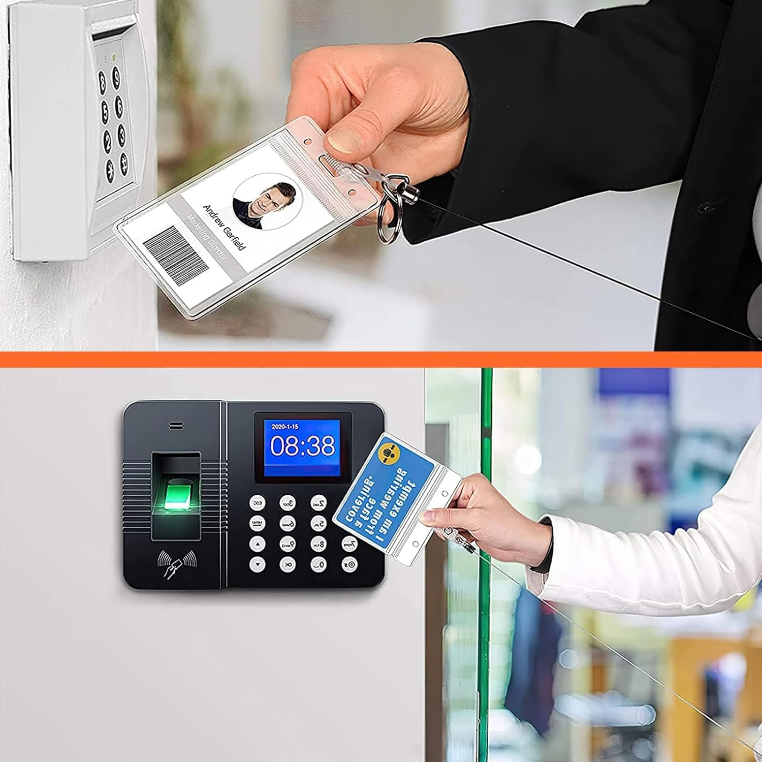 Waterproof Transparent Card Holder, 10 Pcs Clear ID Card Holders with Retractable Keychains, Plastic Badge Holders for Teacher, Student, Nurse, Worker image number 5