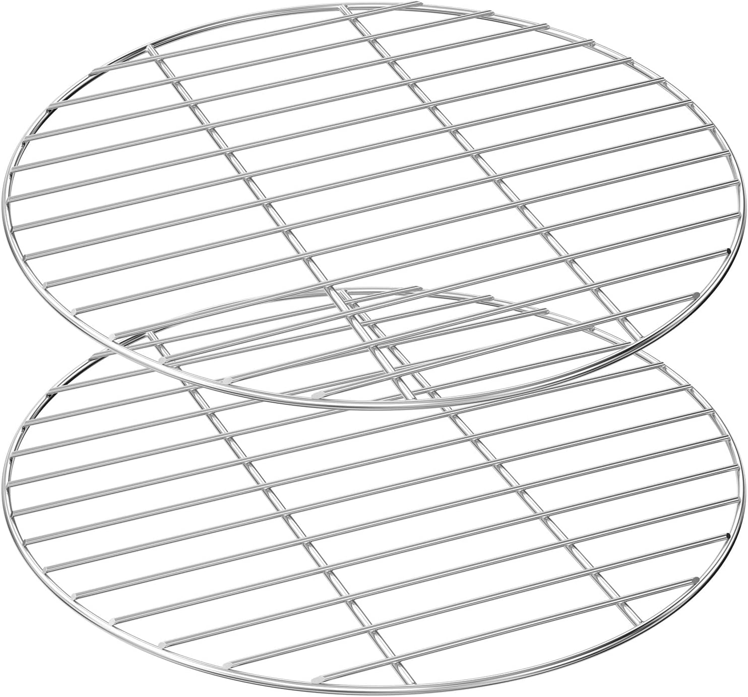 2Pcs Stainless Steel round Cooking Grate Set, 15.7''/40Cm Safe Circle Barbecue Grill Grid BBQ Grill Mesh Tray for Barbecue, Camping, Picnic image number 5