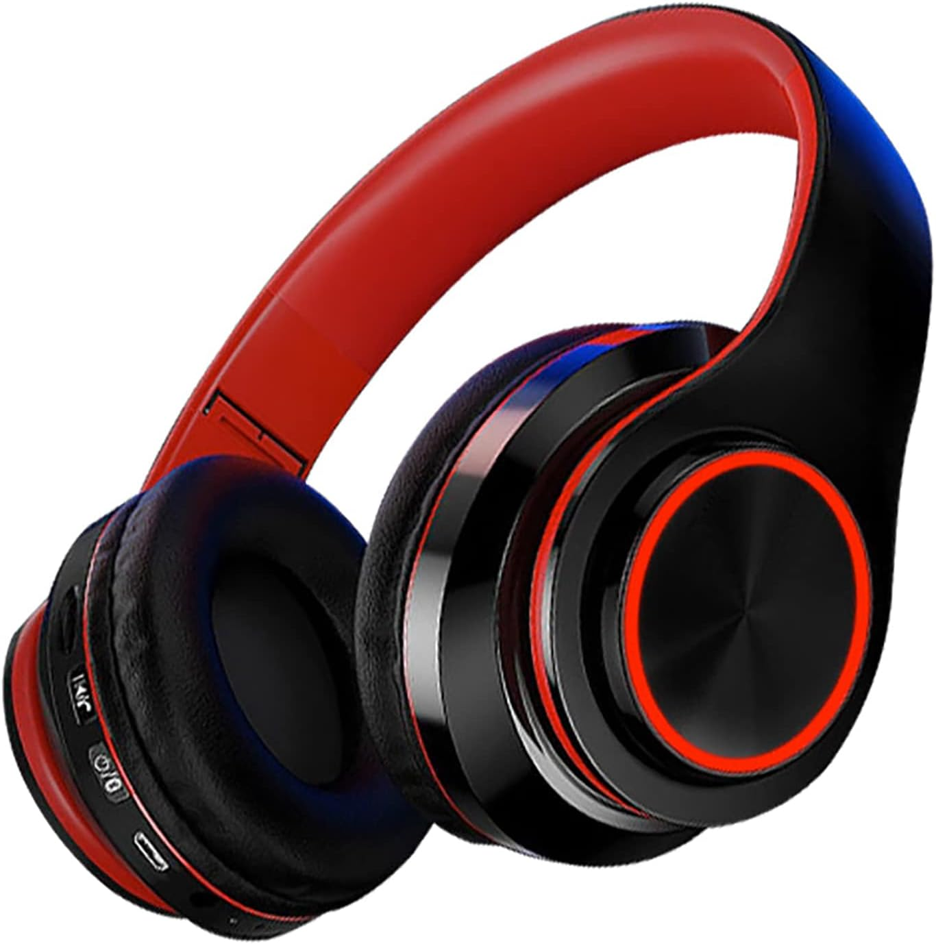 Bluetooth 5.0 Over-Ear Headphones Wireless Headphones, JR Joyreap Foldable Bluetooth 10 M Range Headphones Headset with Colorful Lights Stereo Surround Comfortable Affixed Ears (Black) image number 2