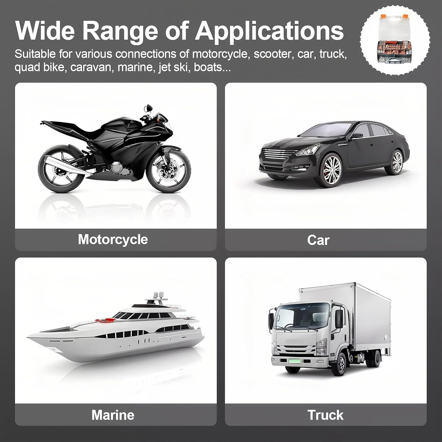 1600-Piece Deutsch DT Connector Kit with Genuine Crimp Tool for Automotive & Marine image number 4