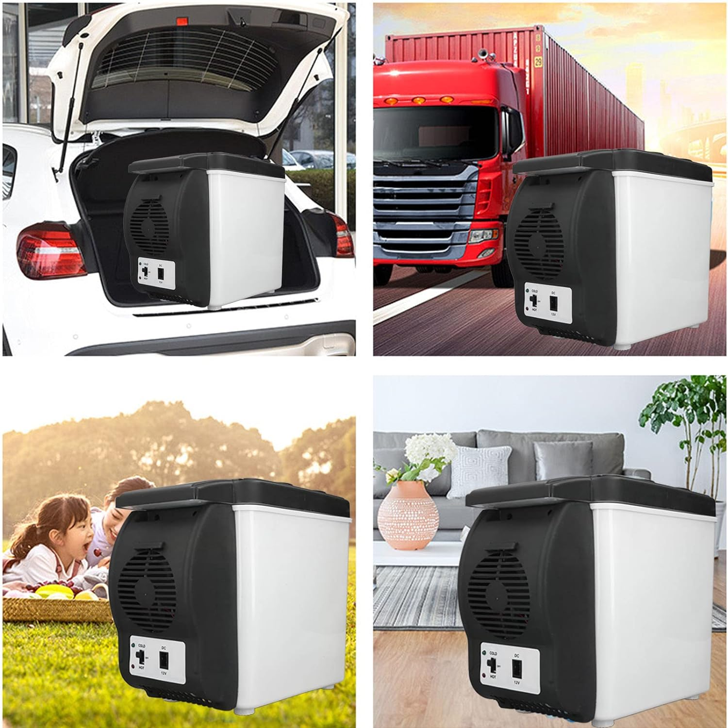 Mini Car Refrigerator, 12 Volt Portable 6L Fridge, Multifunctional Thermoelectric Cooler and Warmer, Low Noise, Food Grade Material, Hot and Cold Switch image number 4