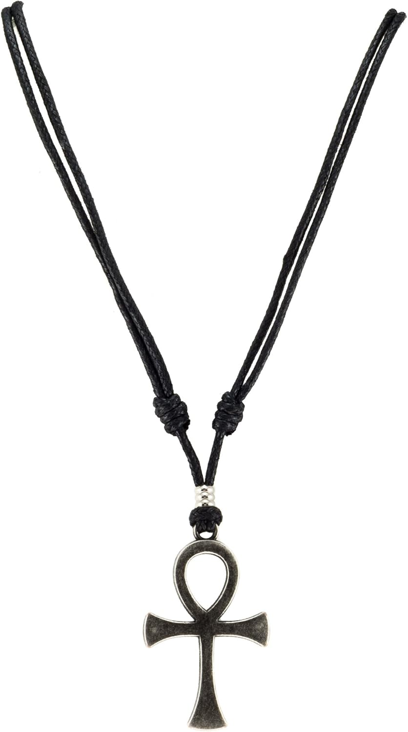 Bluerica Ankh Cross of Life on Adjustable Cord Necklace image number 4