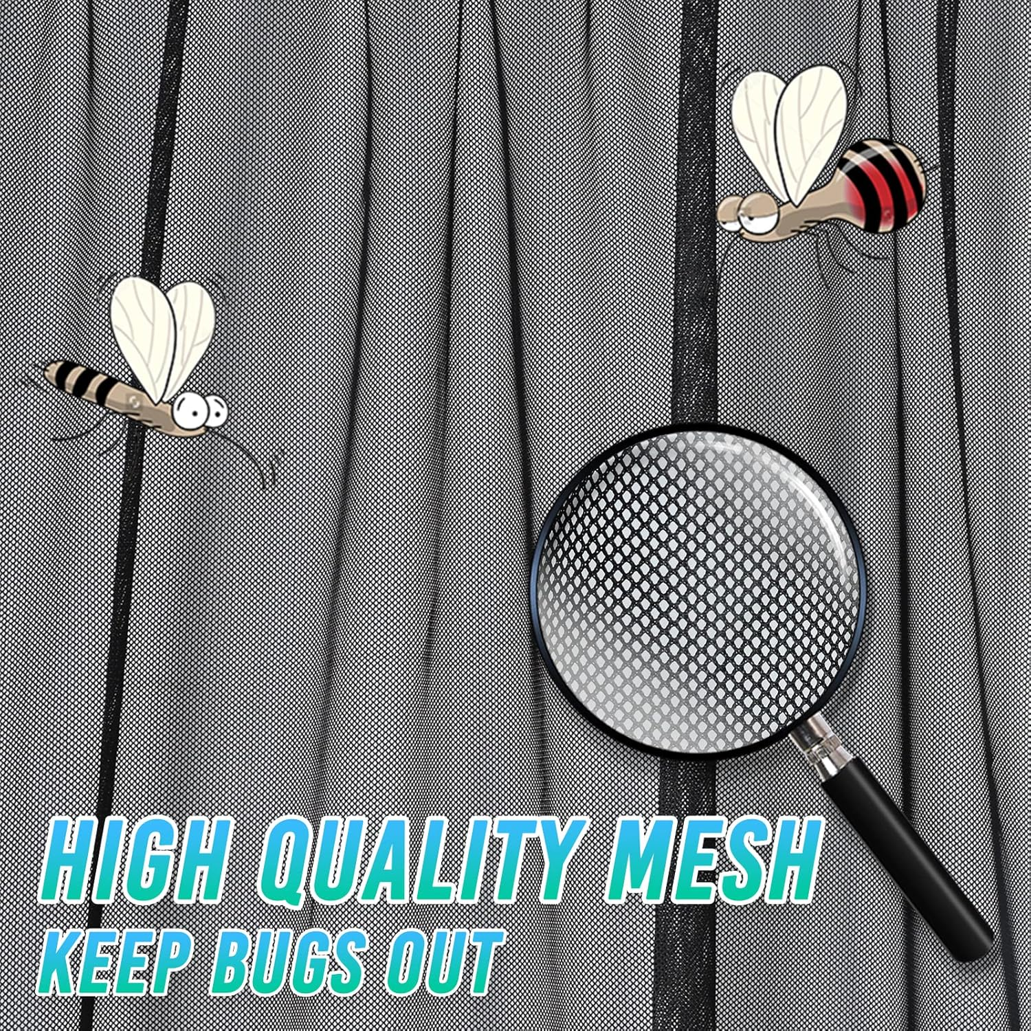 BLACKHORSE-RACING Magnetic Van Bug Fly Screen Replacement for Mercedes Sprinter Vans and Other Campervans, Magnetic Mosquito Net for Motorhome RV Sliding Door Van Screen Bug Mesh - Small image number 5