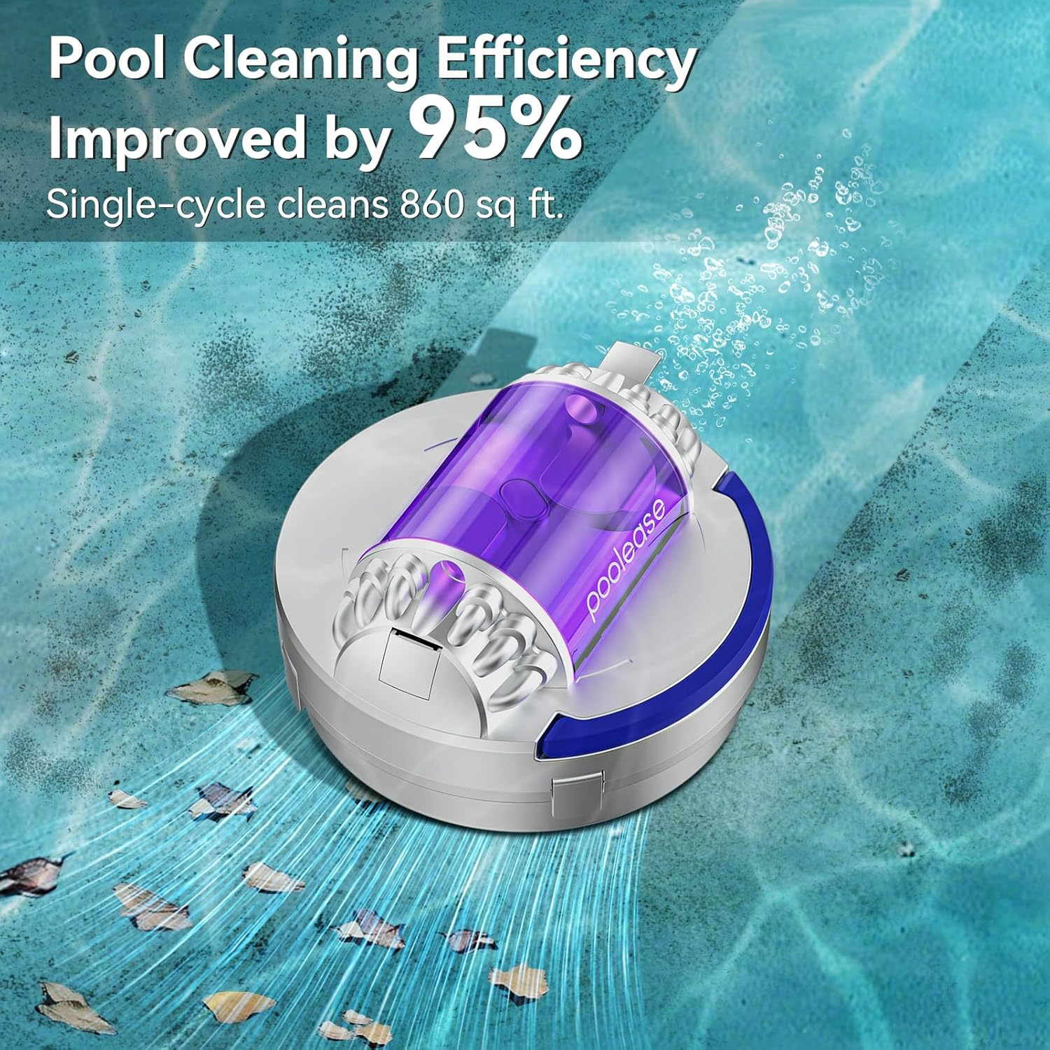 X1 Cordless Robotic Pool Cleaner, Robot Pool Vacuum Cleaner with Dual-Motor, Lasts 90Mins Runtimes, Ideal for 80㎡ Flat Bottom Pools, Automatic Cleaning with Smart Self-Parking