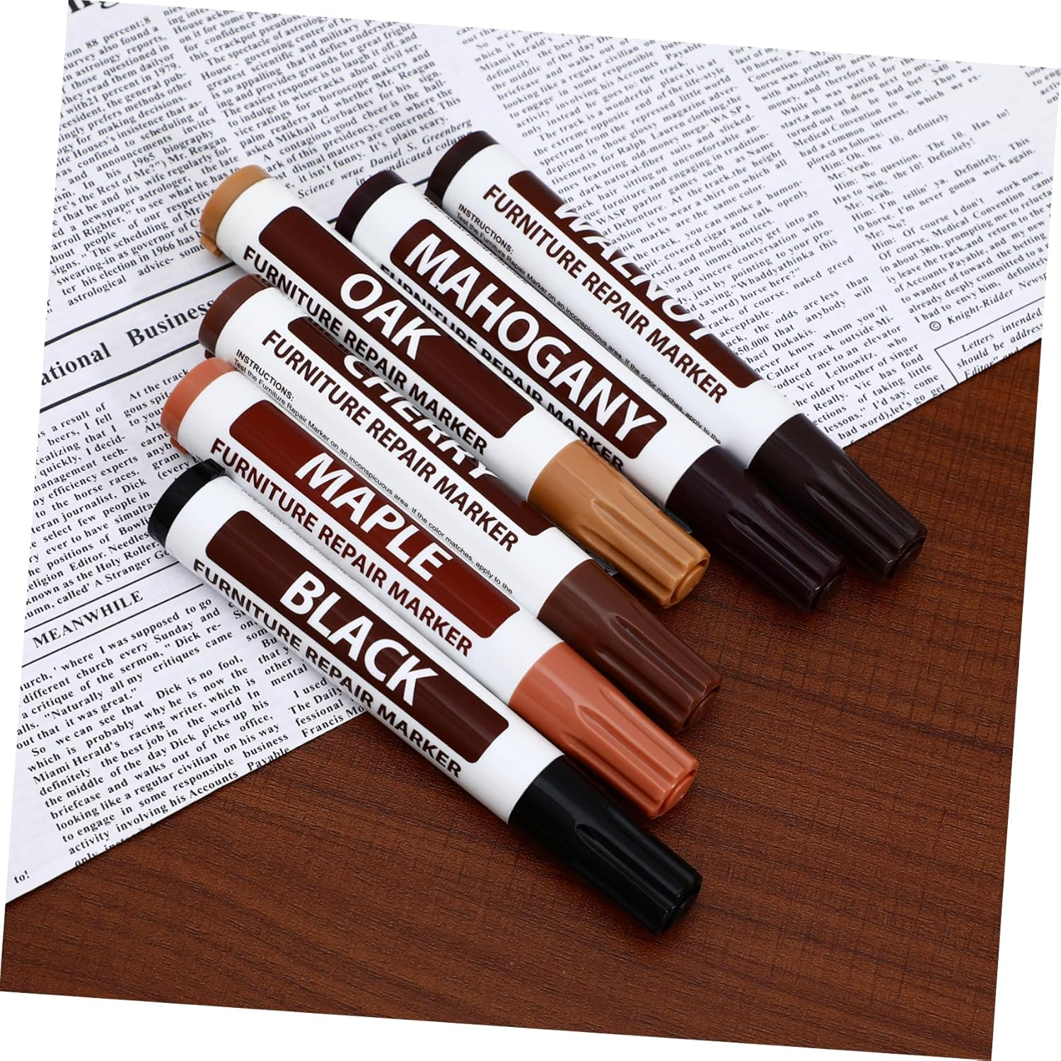 6 Pcs Furniture Paint Pen Furniture Pens Scratch Repair Markers Touch up Marker Paint Touch up Repair image number 4