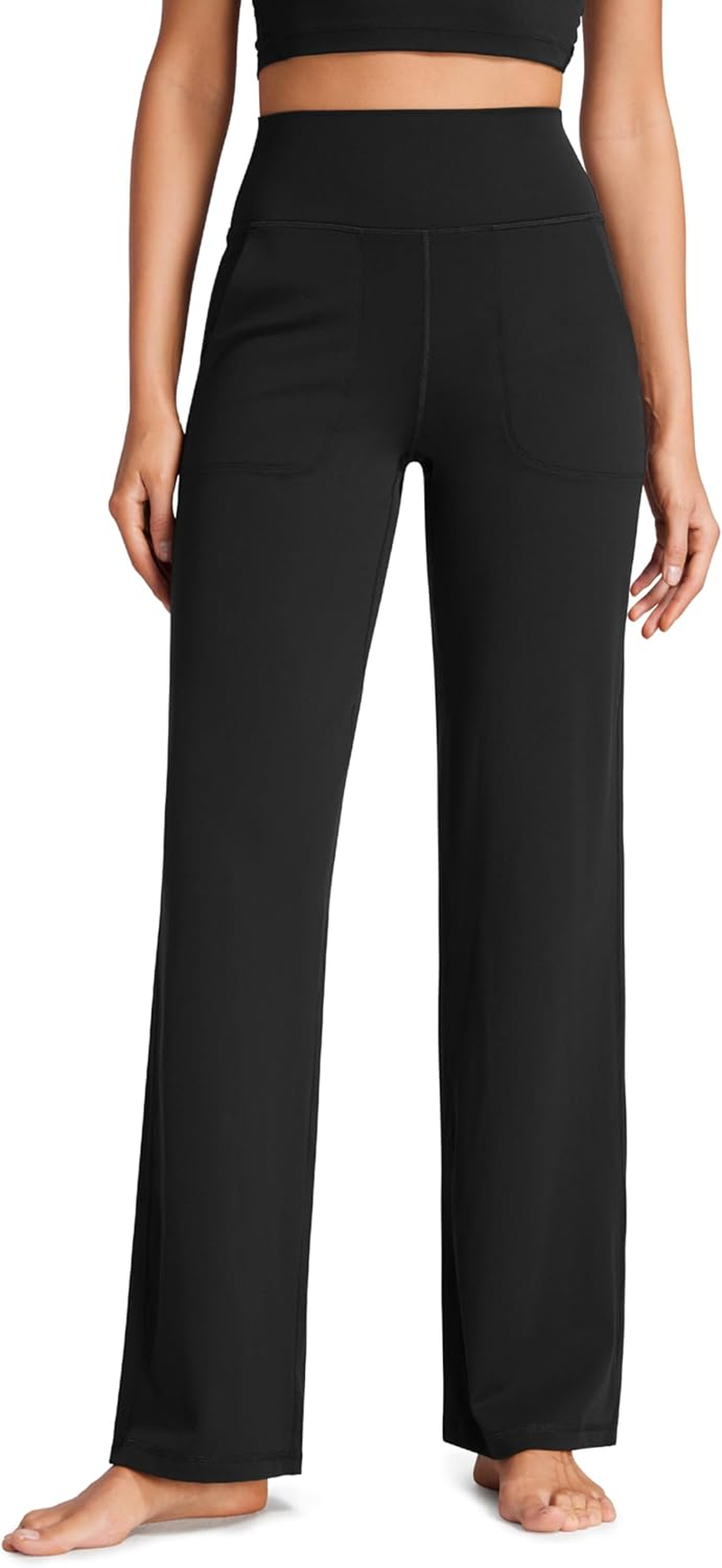 CRZ YOGA Womens Butterluxe High Waist Wide Leg Pants with Pockets 31" - Buttery Soft Comfy Casual Yoga Lounge Leggings