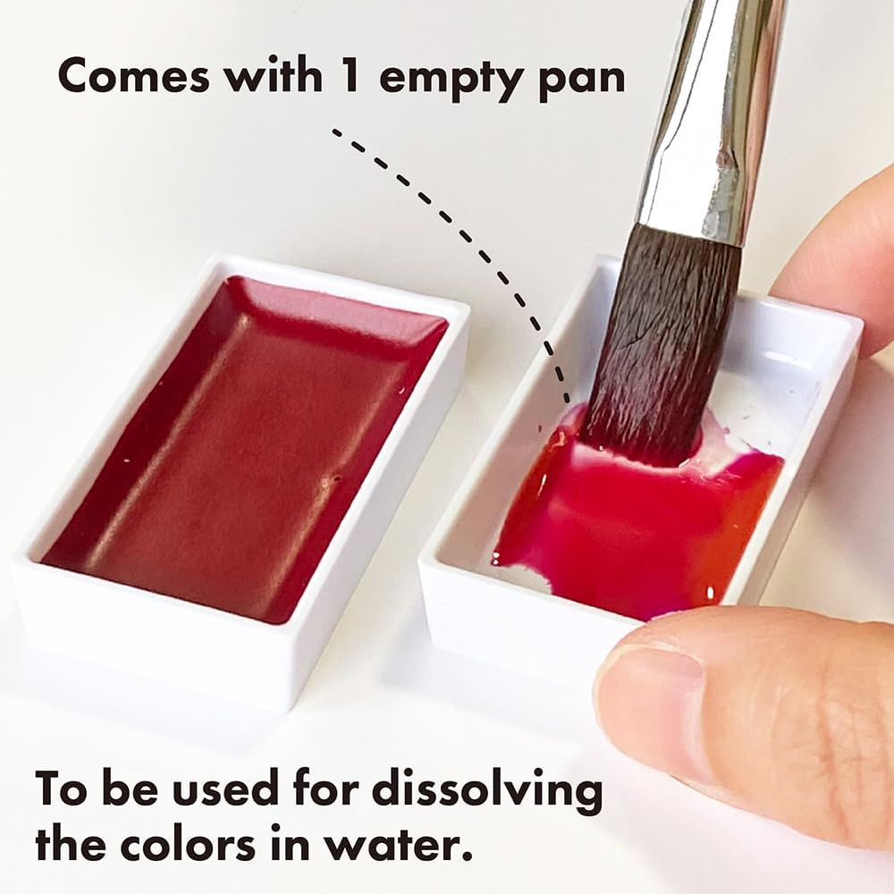 Kuretake Gansai Tambi GRANULATING Colours Ⅱ, 5 Colour Set, Watercolour Paint Set, Ideal for Calligraphy, Illustrations, Brush Lettering, Fineart and More, Made in Japan, MC20GN2/5V image number 6