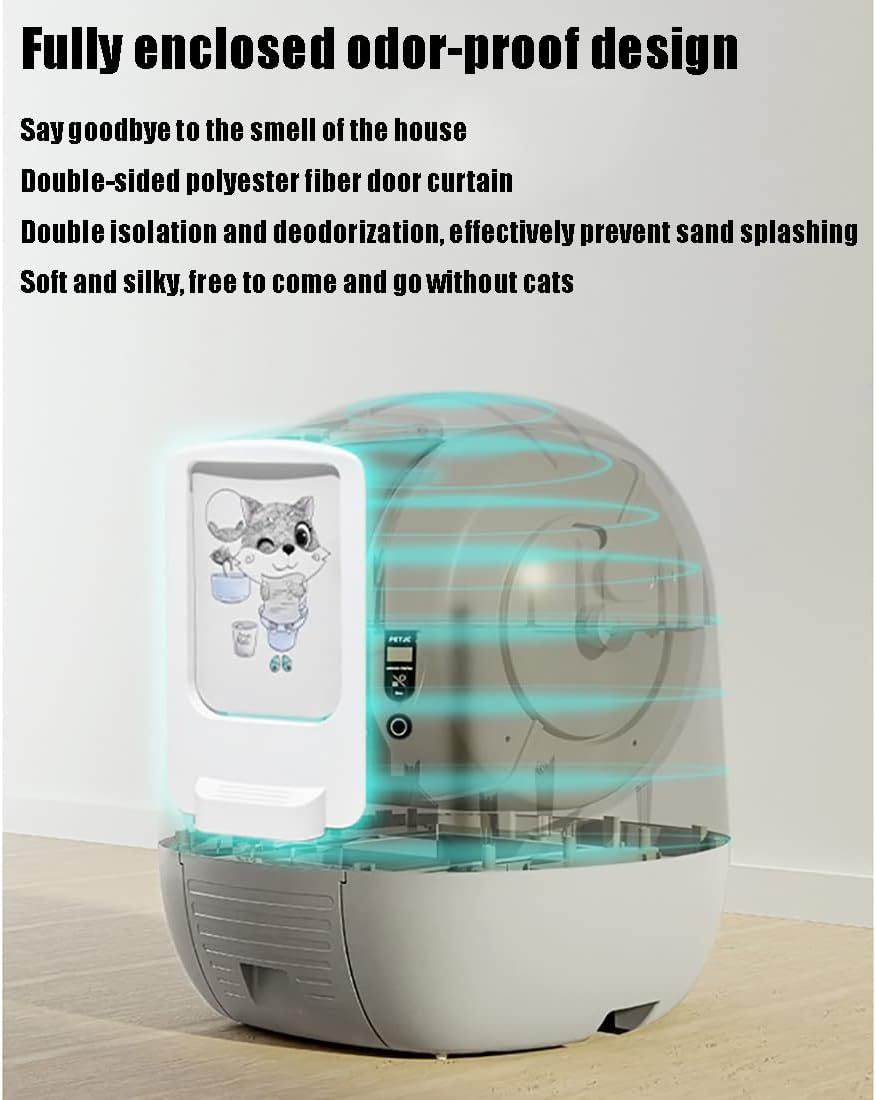 Automatic Cat Litter Box Self Cleaning Smart, Large Space Cats Litter Box ，App Control Silent Cat Tray Toilet Gift, DIY Your Cat Litter Box, the First Step in Intelligent Cat Raising image number 1