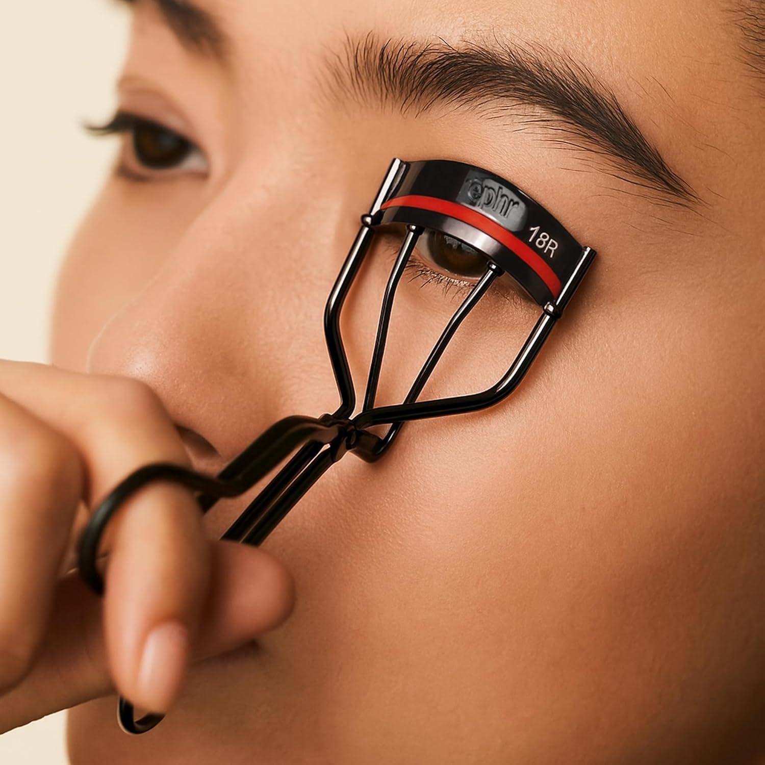 Rephr 18R Eyelash Curler, Double-Barrel Design with 5 Refill Pads, New Improved Durable Coating, Narrow Curvature - (Compact Fit) image number 1