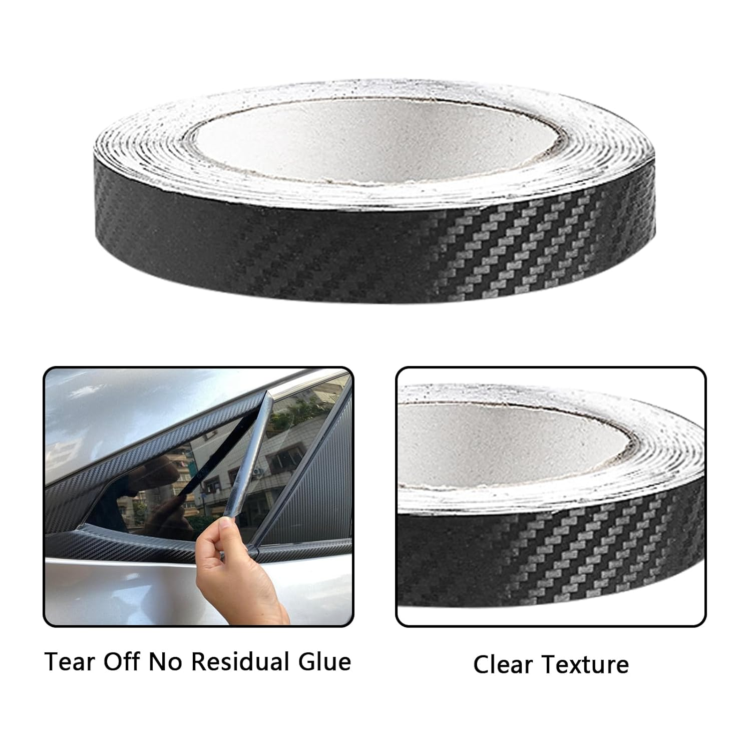 Nayubo 3Pcs Car Wrap Roll 3D Vinyl Wrap Tape Universal Car Door Sill Protector Protective Anti-Scratch Sticker Car Door Edge Guard for Car Motorcycles Trucks DIY (3CM X 5M, Black) image number 4