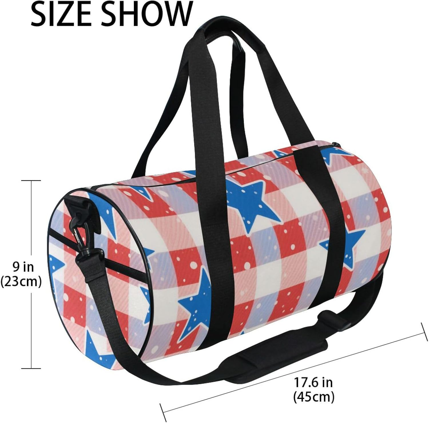 Independence Day Buffalo Stars Travel Hand Bag Travel Weekender Gear Bag Airplane Traveling Large Capacity image number 3