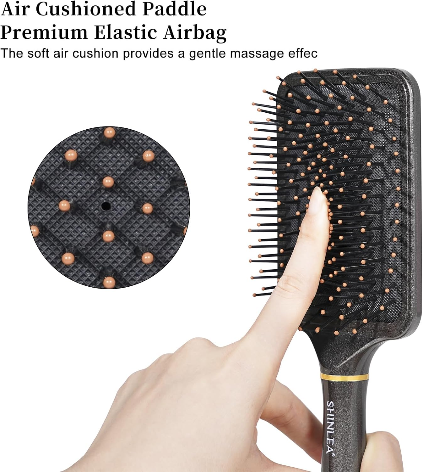 SHINLEA Paddle Brush for Blow Drying, Detangling Brush for Curling Straight Thick Thin Wet and Dry Hair, Large Paddle Hair Brush with Soft Nylon Bristle, Hair Brushes for Women Men Kids image number 3