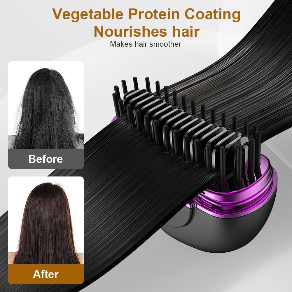 Alaoo Wireless Hair Straightening Brush, Mini Hair Straightener for Soft, Thinning, Thick and Curly Hair Types image number 2