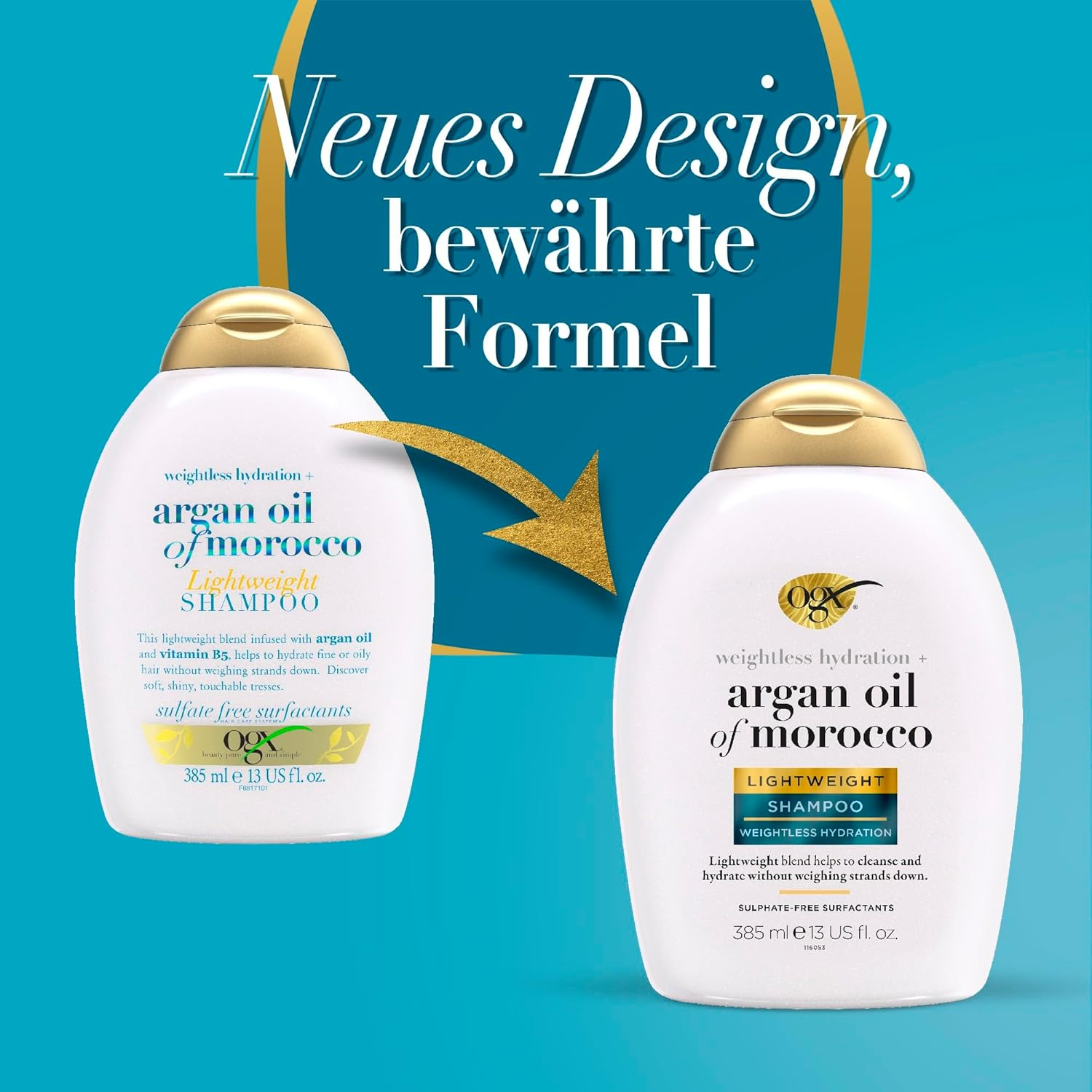 OGX Weightless Hydration Argan Oil of Morocco Shampoo for Fine Hair 385Ml (Pack of 2) image number 5