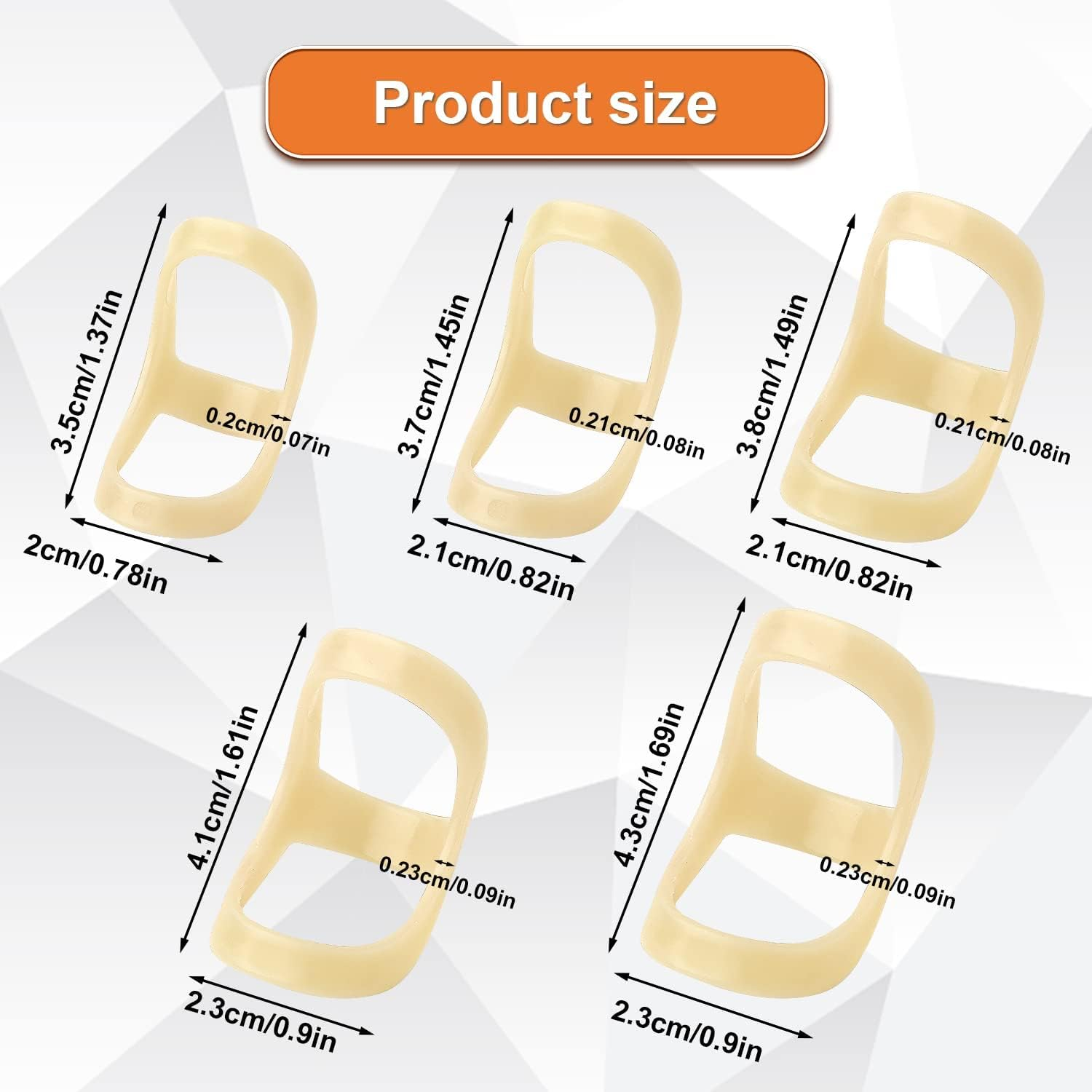 Oval Finger Splint,5Pcs Comfortable Finger Support Brace,Oval 8 Finger Splint,Comfortable Trigger Finger Splint,Thumb Brace to Support and Protection for Trigger Finger and Other Finger Conditions image number 2