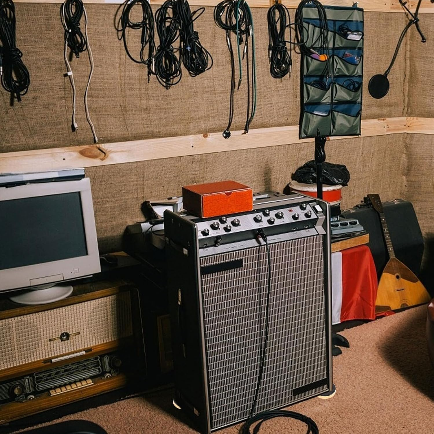 Sewroro 12Pcs Amplifier Foot Isolation Pads Speaker Feet Base for Hifi Amplifier Plastic Chassis Stand Gold 57X13Mm for Home Audio Equipment image number 2