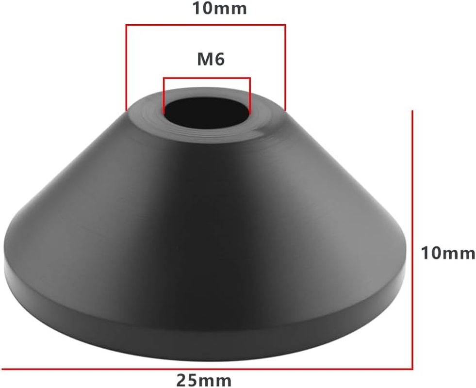 10Pcs M6 Toilet Bolt Rubber Washers for Toilet Seat Hinge Fitting Replacement 25Mmx10Mmx10Mm Toilet Tank Screws Conical Non Slip Washers Black image number 1