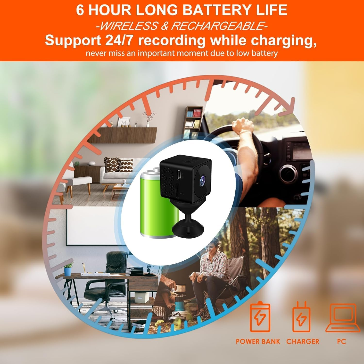 Mini Security Camera Wifi or No Wifi Optional, UCOCARE 4K Spy Camera with 32GB Memory Card, Cameras for Home Security, 150&deg; Wide-Angle, Night Vision, Motion Detection,For Indoor Outdoor (Matte Black) image number 1