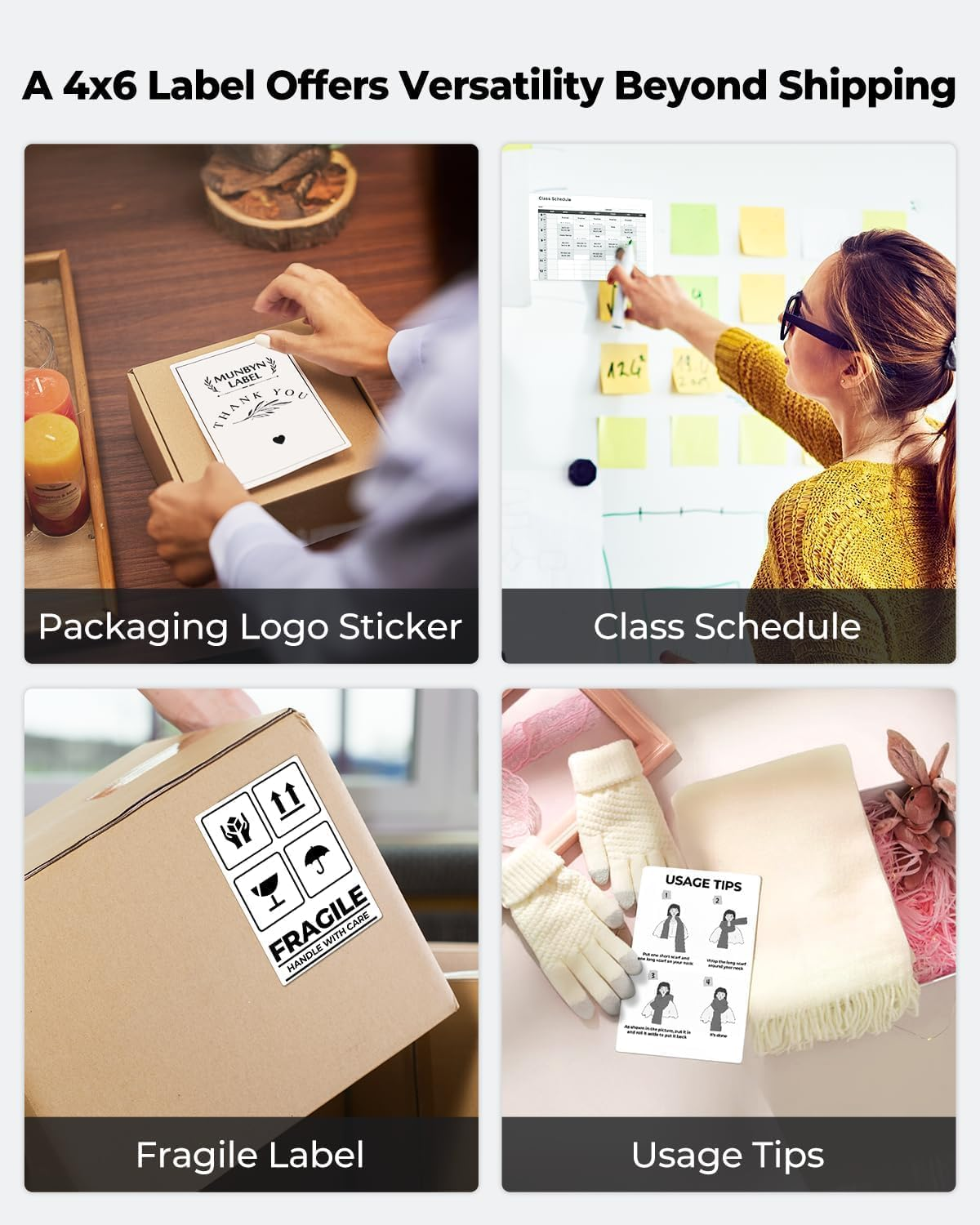 MUNBYN Thermal Direct Shipping Label (Pack of 500 4X6 Fan-Fold Labels) - Commercial Grade&hellip; image number 3