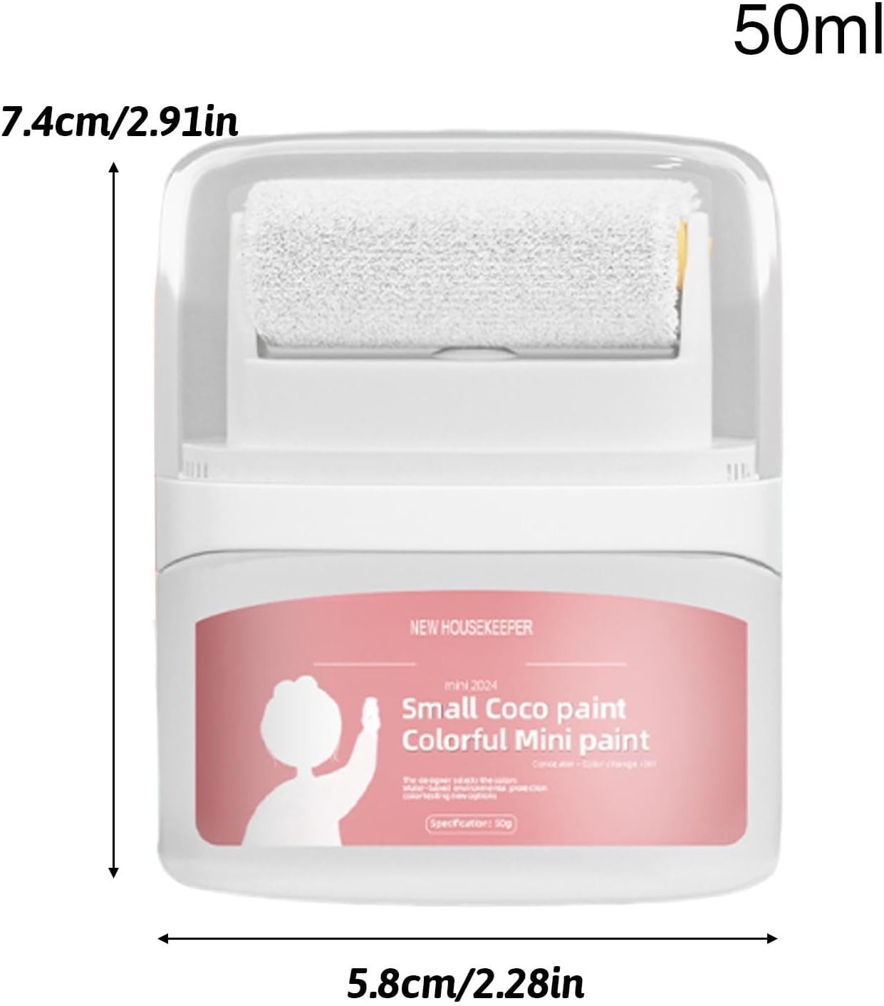 White Paint for Wall | Portable White Paint with Integrated Paint Roller - Scratch Repair Paint, Wall Repair Tool for Wall, Door, Cabinets, Wood, Furniture image number 5