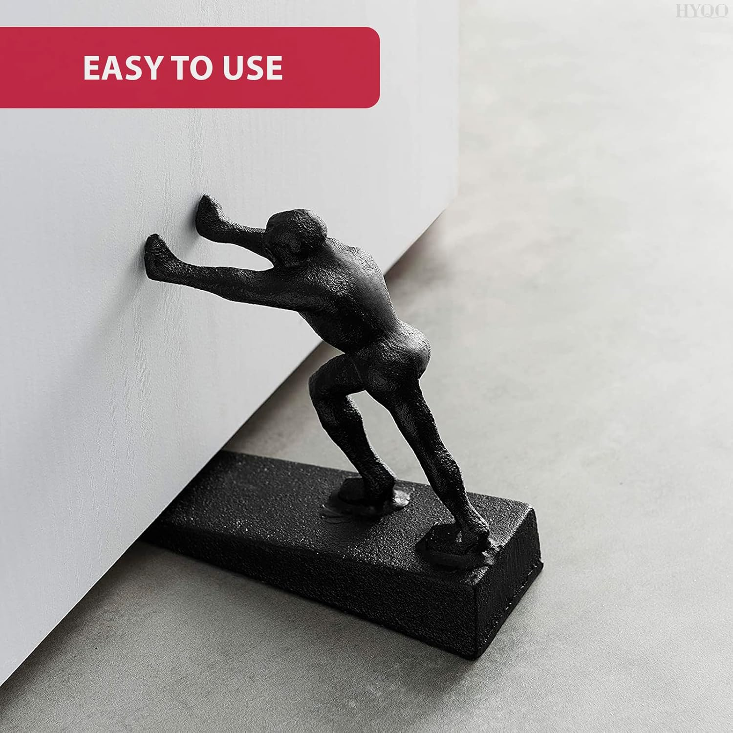 Cast Iron Door Stop - Decorative Door Stoppers for Bottom of Door, Black Metal Doorstop Decorative, Durable Heavy Build - Designed for Home Use, Hallway Area, Entryways & Office Spaces image number 5