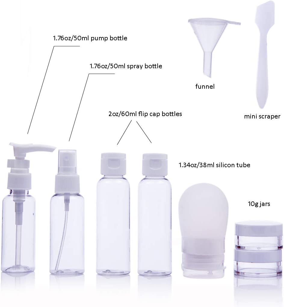 Travel Bottles WAYSEASY Leak-Proof Refillable Toiletry Bottle and Containers with Clear TSA Toiletry Bag Durable image number 1