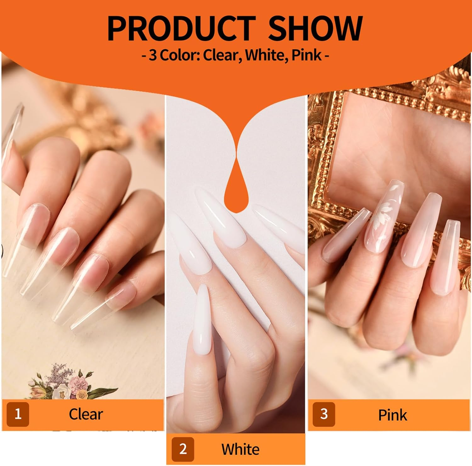 Acrylic Nail Kit with Acrylic Powder, Liquid Monomer, Nail Pens, Nail Forms for Extension & Carving - MMA- EMA Monomer with UV Stabilizers, Bubble- Powder for DIY & Salon Use image number 2