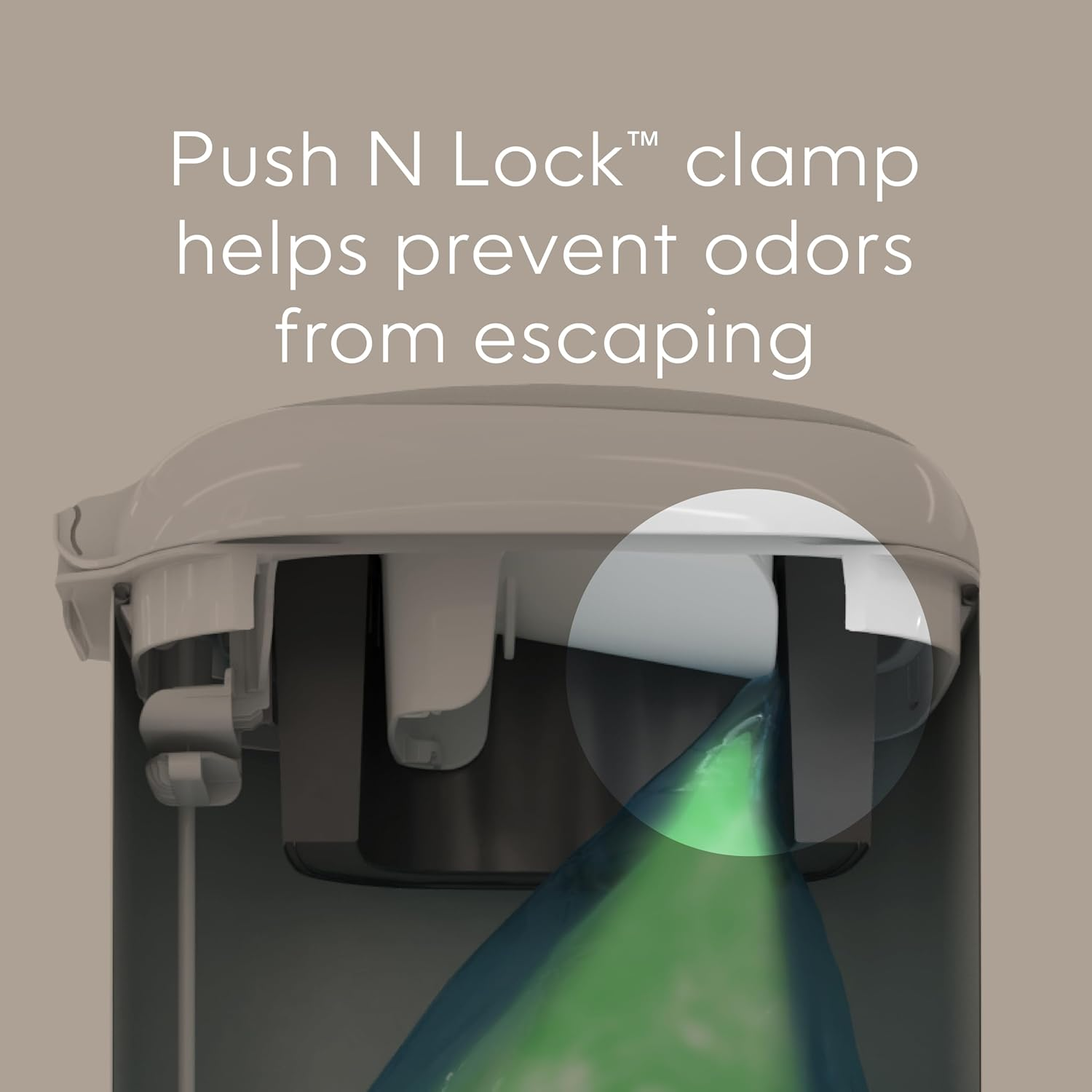 Diaper Genie Select Pail (Green) Is Made of Durable Stainless Steel and Includes 1 Starter Square Refill That Can Hold up to 165 Newborn-Sized Diapers. image number 5