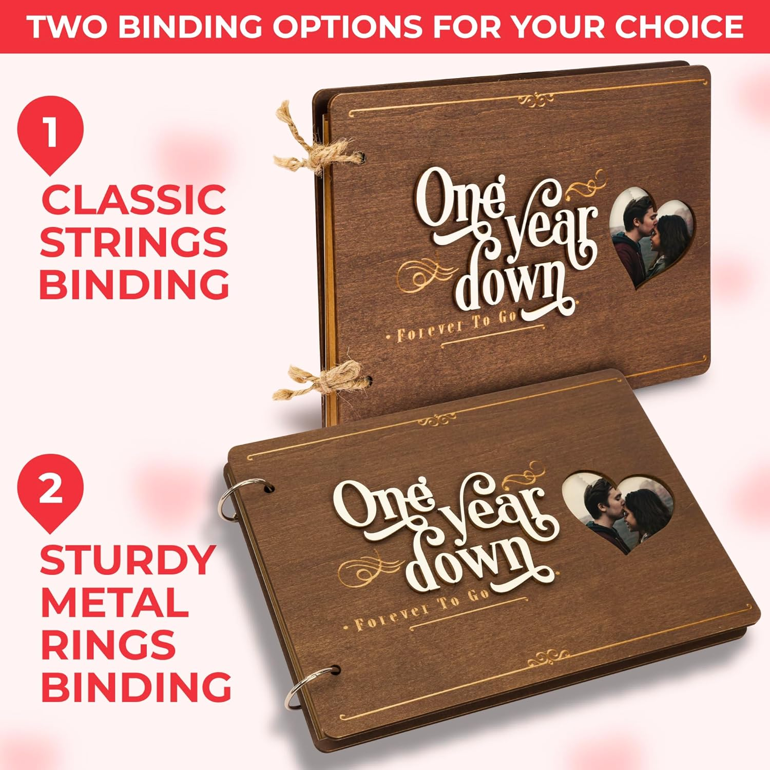 Stofinity 1 Year Anniversary Boyfriend Gifts - One Year Dating Gifts for Her Girlfriend, 1 Year Anniversary Scrapbook, 1St Wedding Gift image number 3