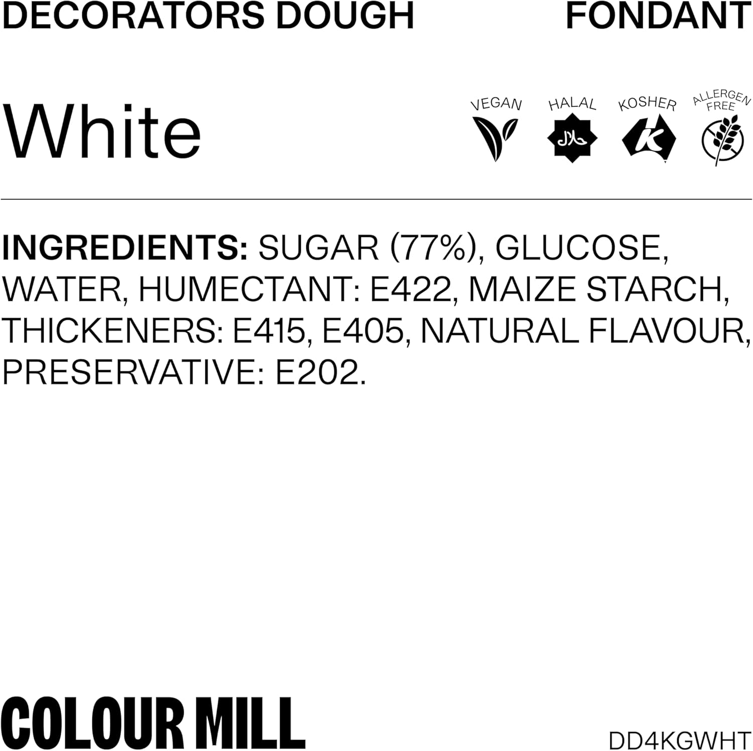 Colour Mill Decorators Dough Premium Ready to Roll Fondant White 4Kg image number 2