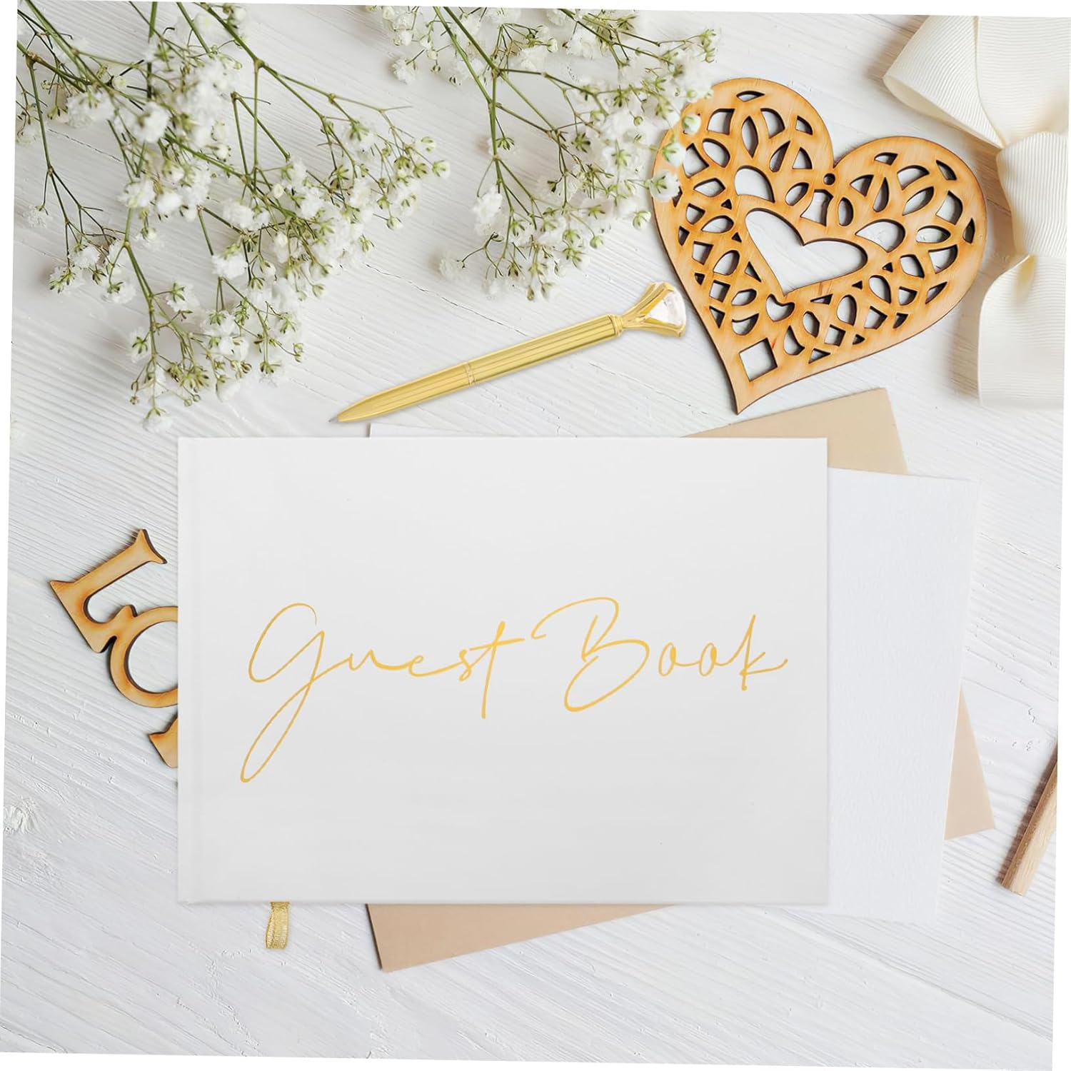 Wedding Guest Book Wedding Reception with Pens Ideal for Guest Messages and Memories Ideal for Graduation Baby Shower and Celebrations image number 6